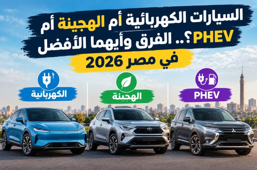 السيارات الكهربائية أم الهجينة أم PHEV؟.. الفرق وأيهما الأفضل في مصر 2026